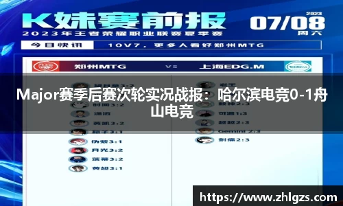 Major赛季后赛次轮实况战报：哈尔滨电竞0-1舟山电竞