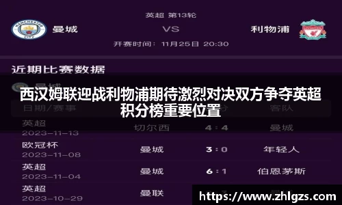 西汉姆联迎战利物浦期待激烈对决双方争夺英超积分榜重要位置